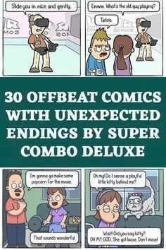 an image of comics with the title'30 offbeat comics with unexpected endings by super