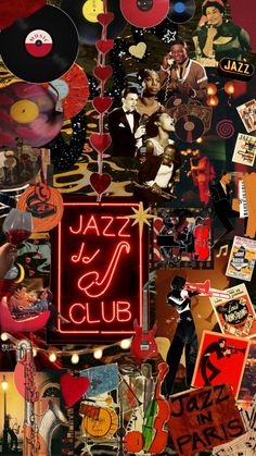 a collage of various pictures with the word jazz club on it