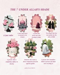 the 7 under - allaah's shade poster with images of people and flowers