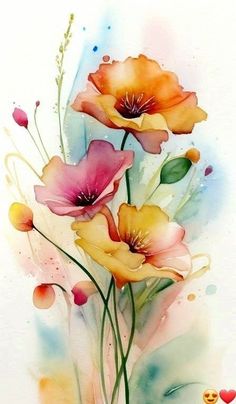 Motif Development, Painting Flowers Tutorial, Learn Watercolor Painting, Watercolor Flowers Tutorial, Watercolor Paintings For Beginners, Flower Art Drawing, Watercolor Projects, Diy Watercolor Painting, Watercolor Flower Art