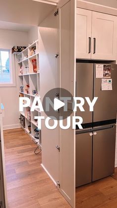 the pantry is in the middle of the kitchen