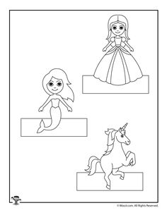 the princess and her unicorn coloring pages