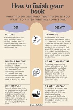 an info sheet describing how to finish your book