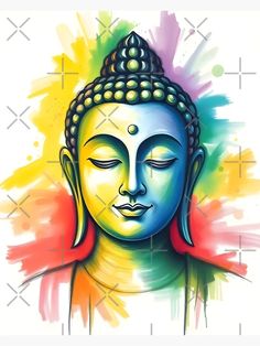 "Colorful Crayon Inspired Abstract Art Buddha " Poster for Sale by Dev-Ang | Redbubble