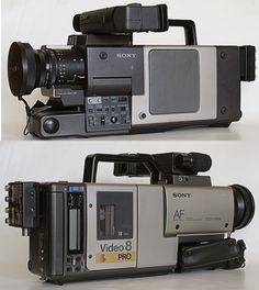 two different views of an old video camera