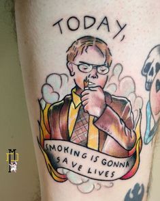 Dwight Kurt Schrute y la escena más épica en The office por @rainnwilson (Para los que preguntan, si, me lo auto tatué) . . . . . . . . . . #ink #inked #tattoo #tatuaje #traditional #traditionaltattoo #theoffice #rainnwilson #smoking #aesthetic #newtattoo #bodytattoo #art Dwight Schrute Tattoo, Dwight Tattoo, The Office Tattoo, Tattoo Fillers, The Office Dwight, Tattoo Filler, Dwight Schrute, Inked Tattoo, Fine Line