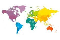 a map of the world with different colors