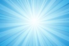 an abstract blue background with sunbeams in the center and dots at the bottom