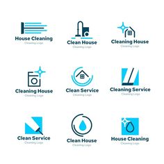 the logos for cleaning services are clean and ready to be used in various areas of the house