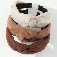 New Set Of 3 Brown Earth Tone Ombre Top Knot Faux Suede Boutique Statement Headbands Circumference: 15" Life Isn't Perfect But Your Outfit Can Be Dress It Up Or Dress It Down Brand New In Package From A Pet & Smoke Free Environment! Never Purchased On Poshmark Before? Use My Code And Enjoy $10 Off Your First Purchase! Code: @Berkleyandco Sassy Dress, Embellished Headbands, Guess Bags, Wide Headband, Trendy Boho, Bead Charm Bracelet, Knot Headband, Top Knot, Hair Accessories Headbands