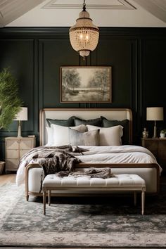 Moody Bedroom Ideas, Moody Bedroom, Casa Country, Modern Luxury Bedroom, Bedroom Decor Cozy, Black Bedroom, Romantic Bedroom, Bedrooms Decor, Bedroom Refresh