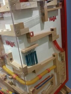 a display case that has some kind of thing in it with pipes and hoses attached to the sides