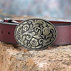 Beautiful New Western Flower Floral Scroll Belt Buckle Approximately 3.5" Belt Buckles Men's, Floral Belt, Flower Belt, Boho Belts, Gold Belts, Silver Belts, Beaded Belt, Leather Belt Bag, Faux Leather Belts