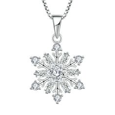 925 Silver Snowflake Jewelry for Women 1. Exceptional Craftsmanship: Our Snowflake Necklace is meticulously handcrafted using 925 sterling silver, ensuring exceptional quality and durability. 2. Intricate Design: The pendant features an intricately designed snowflake, showcasing its detailed and delicate patterns. 3. Versatile Style: The timeless design of the necklace allows it to be effortlessly paired with any outfit, making it a versatile accessory for various occasions. Size: one size.  Gen Star Diamond Pendant, Diamond Moon Necklace, Diamond Christmas, Snowflake Necklace, Snowflake Pendant, Bridal Diamond Jewellery, Silver Snowflakes, Outfit Making