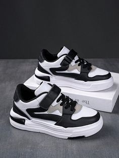 Teenagers' Lightweight & Versatile Chunky Sneakers, Sports Shoes For Autumn Winter Black and White         Teen Shoes, size features are:Bust: ,Length: ,Sleeve Length: Shoes For Autumn, Teen Shoes, Dad Sneakers, Shoes Teen, Casual Sport Shoes, Chunky Sneakers, Kids Sneakers, Sports Shoes, Boys Shoes