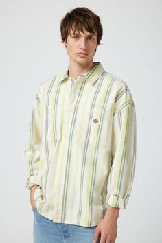 Dickies Glade Spring Long Sleeve Shirt Spring Shirts, Classic Looks, Stripes Pattern, Oversized Fits, Workout Shirts, Long Sleeve Shirt, Cotton Shirt, Button Up Shirts, Sleeve Shirt