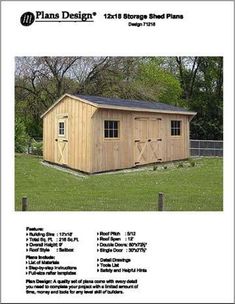 the plans for a storage shed are shown in this page, with instructions on how to build