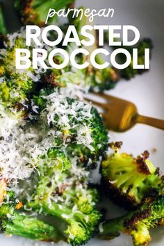 cooked broccoli with parmesan cheese on top