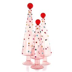 Dotted Tree Set - Translucent Pink, Shop Sweet Lulu Millennial Christmas, Merry Pinkmas, Apartment Christmas, Christmas Apartment, Coquette Christmas, Pillow Mattress, Preppy Christmas, Beautiful Trees, Pink Holiday