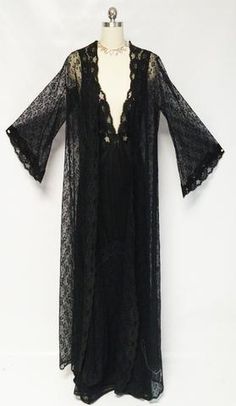 Beautiful Nightgown, Black Nightgown, Nightgown Sets, Peignoir Sets, Lace Nightgown, Vintage Nightgown, Bob Mackie, Nightgowns For Women, Nightgowns