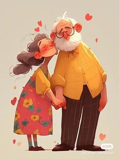 Old Man Illustration, Grandma Drawing, Book Illustration Design, Childrens Books Illustrations, Character Design Sketches, Book Illustration Art, Couple Illustration, Arte Inspo