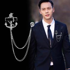 Cheap Brooches, Buy Directly from China Suppliers:Korean Fashion New Personalized Tassel Anchor Brooch with Chain Fringed Metal Brooches Lapel Pin Badge Male Suit Men Accessories Enjoy ✓Free Shipping Worldwide! ✓Limited Time Sale ✓Easy Return. Anchor Brooch, Male Suit, Men's Brooch, Brooch Corsage, Chain Fringe, Brooch Men, Collar Chain, Outfit Work, Casual Jewelry