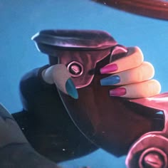 Arcane Nails Design, Arcane Nail Art, Jinx Inspired Nails, Jinx Arcane Outfit, Jinx Inspired Nails Arcane, Jinx Nails Design, Jinx Nails Arcane, Jinx Room Arcane, League Of Legends Nails