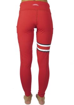 You'll be ready for your workout in these Ohio State Buckeyes Womens Red Pants. With a screen print team logo and name down left leg, these The Ohio State University Athletic Pants are a great way to show your Buckeyes pride at the gym! Dual blend fabrication, Polyester for wicking, Spandex for stretch, High rise, Full length, 90% Polyester - 10% Spandex, 4 Red Casual Yoga Pants For Sports, Casual Red Yoga Pants For Sports, Red Stretch Activewear For Running, Red Full Length Yoga Pants For Sports, Red Stretch Gym Bottoms, Red Elastane Activewear For Sports, Stretch Red Gym Bottoms, High Stretch Red Gym Bottoms, Red Sportswear Bottoms For Workout