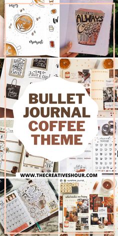 Coffee Junk Journal Ideas, Coffee Journal Aesthetic, Coffee Bujo Theme, Coffee Journal Ideas