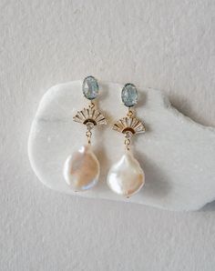 Our Something Blue Earrings are the perfect little something blue for your big day! Made with genuine freshwater pearl and Montana Blue glass, they're made to make a statement. These stunning earrings were designed for the modern chic bride and are perfect for those wanting just a bit extra for their wedding jewels! Blue Wedding Earrings, Blue Bridal Jewelry, Jewelry Pearl Earrings, Blue Bridal Earrings, Statement Earrings Wedding, Bridal Statement Earrings, Earrings Art Deco, Jewel Wedding, Something Blue Wedding