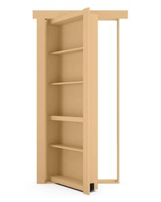 an open bookcase with shelves on each side