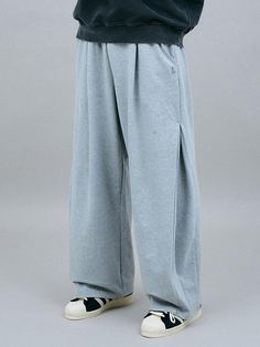 Composition : Cotton 65%, Polyester 35%Country of Origin : Republic of Korea Oversized Solid Color Bottoms With Pockets, Oversized Relaxed Bottoms For Streetwear, Oversized Solid Wide Leg Pants, Oversized Wide Leg Solid Color Pants, Solid Color Oversized Wide-leg Bottoms, Oversized Solid Wide Leg Bottoms, Baggy Loungewear Bottoms, Solid Color Oversized Wide-leg Pants, Oversized Wide-leg Solid Color Pants