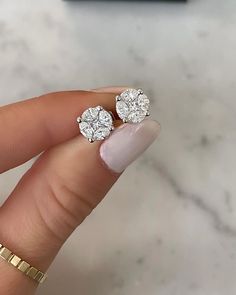 Natural Marquise and princess-cut diamonds are meticulously arranged in a round setting, creating the illusion of a generous round diamond stud. Ring Concierge, Princess Cut Diamonds, Princess Cut, Diamond Studs, Best Sellers, Round Diamonds, Ring Shopping, Fine Jewelry