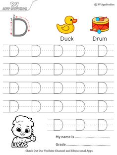 Letter D Tracing Worksheets D Tracing Worksheet, Writing Complex Sentences, Informal Letter Writing, Complex Sentences Worksheets, Letter Writing Worksheets