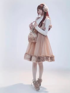 SIZE CHART (cm) S M L Bust 84 88 92 Length 72 73 74 Waist 64 68 72 The “Fairy Spirit” Autumn Collection – a dreamy blend of cozy city charm and enchanted forest vibes. Perfect for the soft-hearted wanderer, these pieces bring a touch of magic and warmth to all your autumn adventures! 「フェアリースピリット」秋コレクション – 都会の可愛い魅力と魔法の森の雰囲気を融合した、夢のようなアイテムたち。柔らかな心を持つ旅人にぴったりなデザインで、秋の冒険にほんのり温かさと魔法を添えます！ Deer Inspired Outfit, Winter Fairy Outfit, Fur Dresses, Deer In Snow, Cozy City, Deer Outfit, Cutesy Outfits, Deer Dress, Rose Island