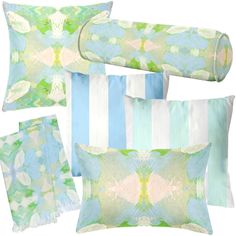 four pillows and two decorative pillow cases