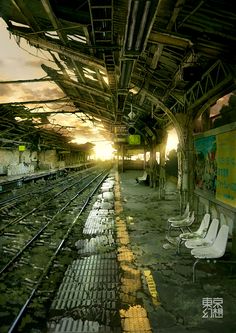 an abandoned train station with the words most important