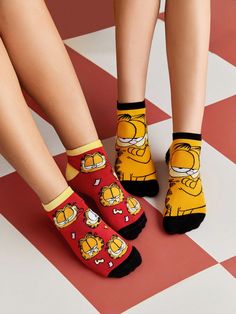 2prs/Pack Funny Cartoon Pattern 100% Cotton Breathable Sweat-Absorbent Unisex Ankle Socks Multicolor    Fabric     Women Socks & Hosiery, size features are:Bust: ,Length: ,Sleeve Length: Shein Coupons, Baby Snowsuit, Fleece Plaid, Ski Girl, Ankle Socks Women, Bag Women Fashion, Women Socks, Calf Socks, Cartoon Pattern