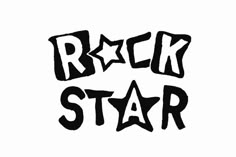 the words rock star written in black ink