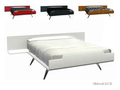 the bed has four different colors and sizes