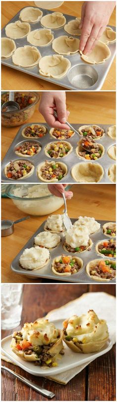 the process for making mini pizzas is shown