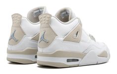 The Air Jordan 4 Retro GG is a iconic shoe that has been brought back in a new, women’s-exclusive colorway. This retro sneaker features a Light Sand hue throughout the primarily white colorway, with Border Blue Jumpman branding and a partially encapsulated Air heel unit. This sneaker is perfect for any Jordan fan or fashion-savvy individual who wants to add a unique touch to their style. Trendy Shoes Sneakers, Pretty Shoes Sneakers, Jordan Shoes Retro, All Nike Shoes, Shoes Outfit Fashion, Womens Air Jordans, Cute Nike Shoes, Jordan 4 Retro, Cute Nikes