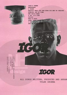 a poster with an image of a man's face and the words igor on it