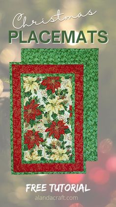 the christmas placemats pattern is shown with text overlay