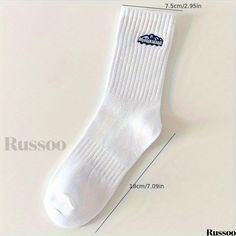 Russoo - Mens Fashionable Solid Crew Socks: Breathable, Comfortable, and Versatile for Outdoor Wear, Available in Sets of 1 or 4 Pairs Casual White Socks, Breathable Casual Winter Socks, Casual Cotton Letter Print Socks, Casual Blue Socks With Letter Print, Short Men Fashion, Mens Skate Shoes, Mens Rain Boots, Mens Canvas Shoes, Mens Snow Boots