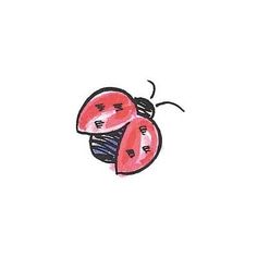 a drawing of a ladybug sitting on top of another ladybug's head