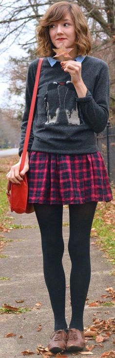 Modcloth Style, Mod Cloth Dresses, Zooey Deschanel, A Skirt, Mode Inspo, Fashion Gallery, Plaid Skirt, Fall Winter Outfits