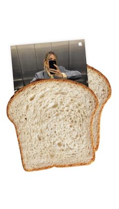 a loaf of bread with an image of a man taking a selfie