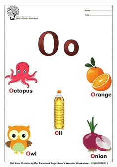 an o is for octopus and other things that are in front of the letter o