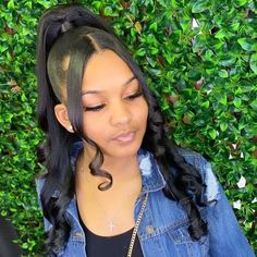 Black Hair Updo Hairstyles, Sleek Ponytail Hairstyles, Black Ponytail Hairstyles, Birthday Hairstyles, Black Curly, Black Curly Hair, Flat Iron Hair Styles, Slick Hairstyles